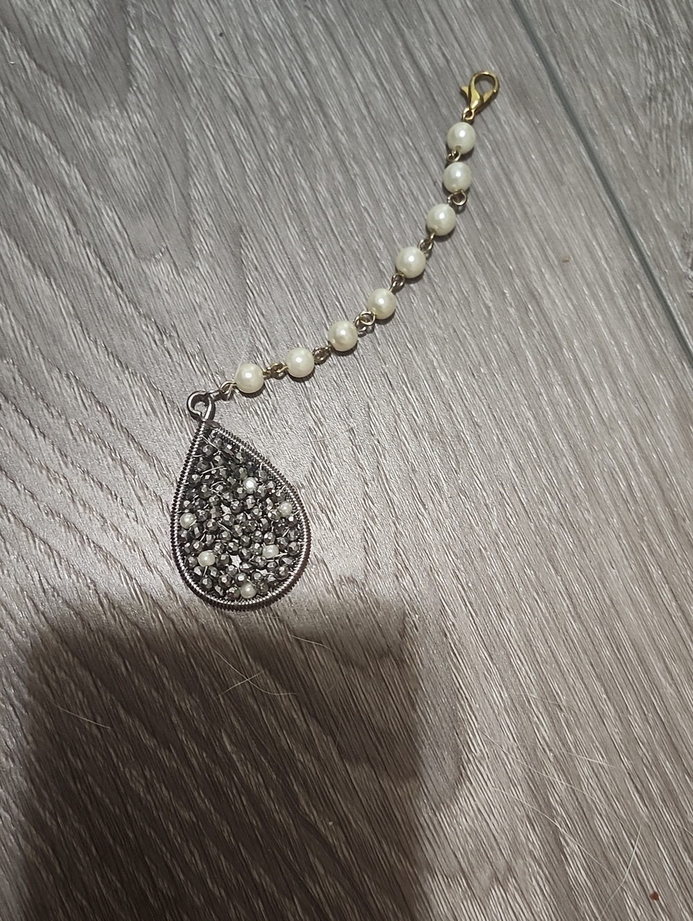 Handcrafted Moonlight Heirloom Zipper Pull/bagcharm